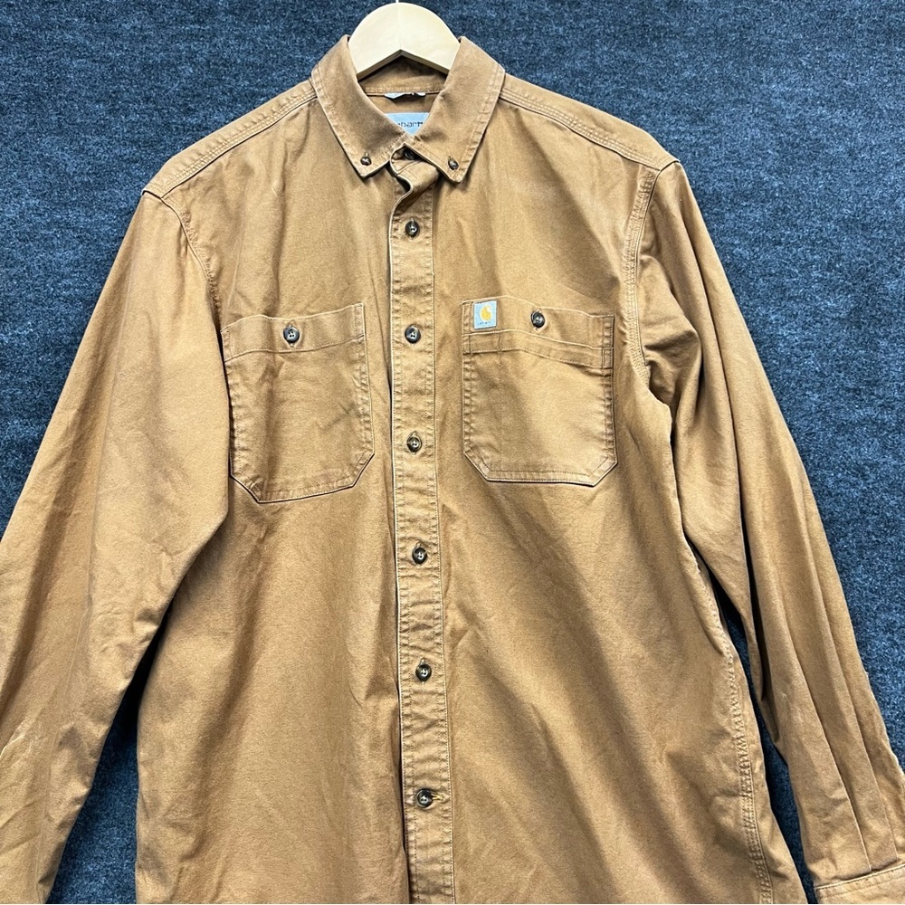 Carhartt Men's Relaxed Fit Midweight Canvas Long-Sleeve Shirt Size M - Picture 5 of 12